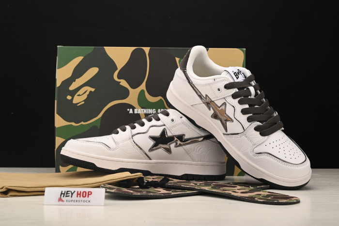 a bathing ape bape sk8 sta white silver hp33-120