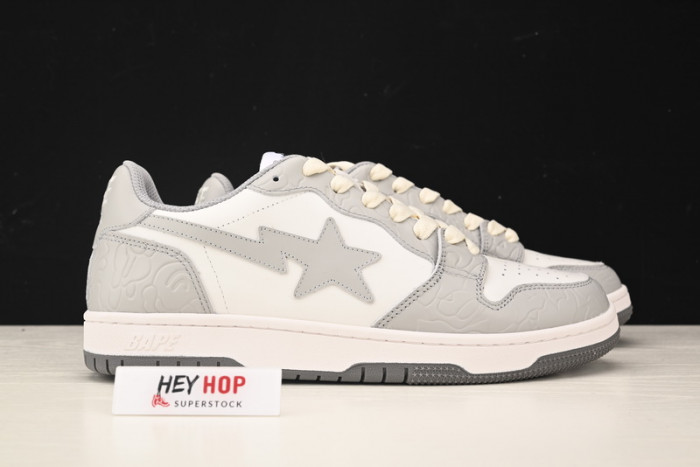 a bathing ape court sta light grey cream hp33-121