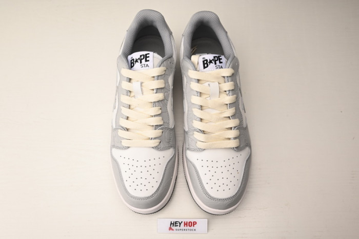 a bathing ape court sta light grey cream hp33-121