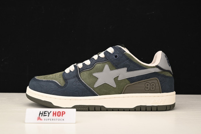 a bathing ape bape sk8 sta army green dark blue hp33-113