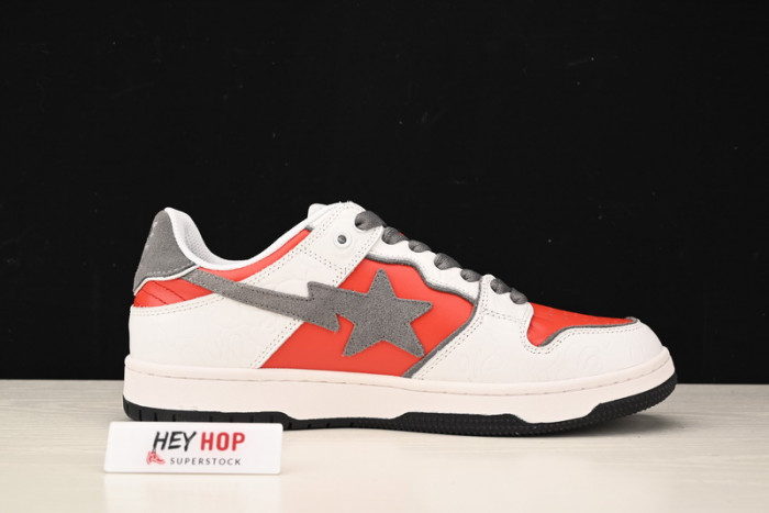 a bathing ape bape sk8 sta white red hp33-112