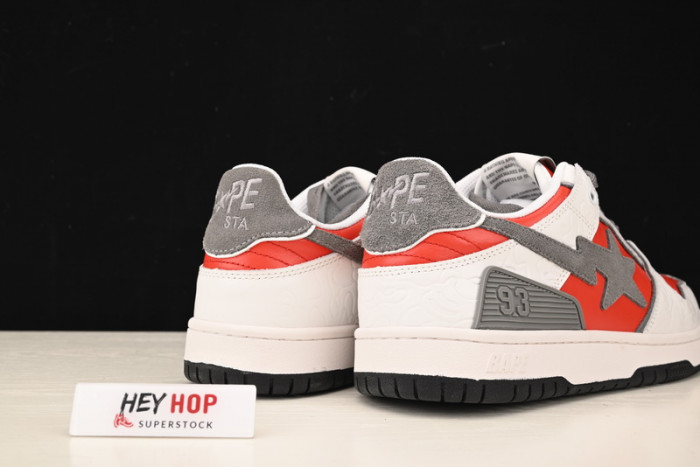 a bathing ape bape sk8 sta white red hp33-112
