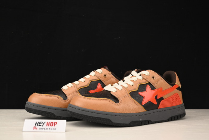 a bathing ape bape sk8 sta brown orange hp33-110