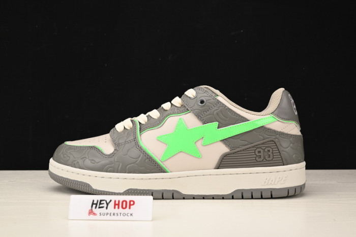 a bathing ape bape sk8 sta grey green hp33-111