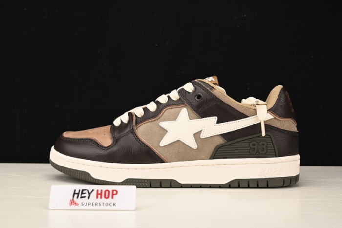a bathing ape bape sk8 sta brown ivory hp33-100