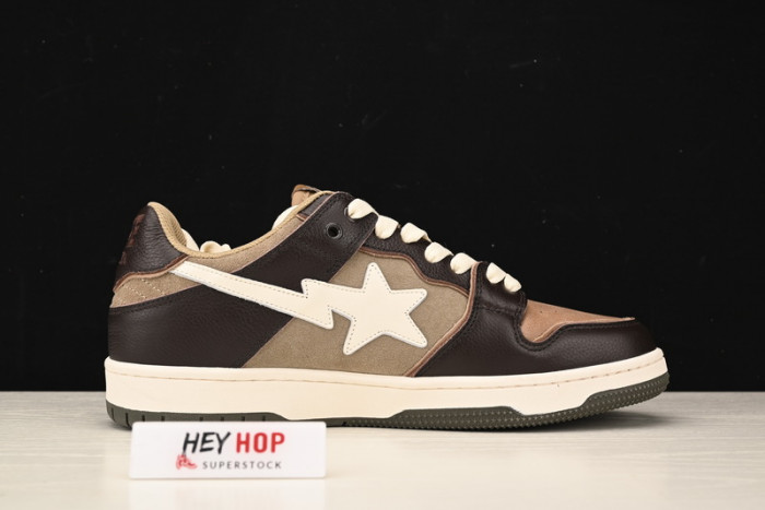 a bathing ape bape sk8 sta brown ivory hp33-100