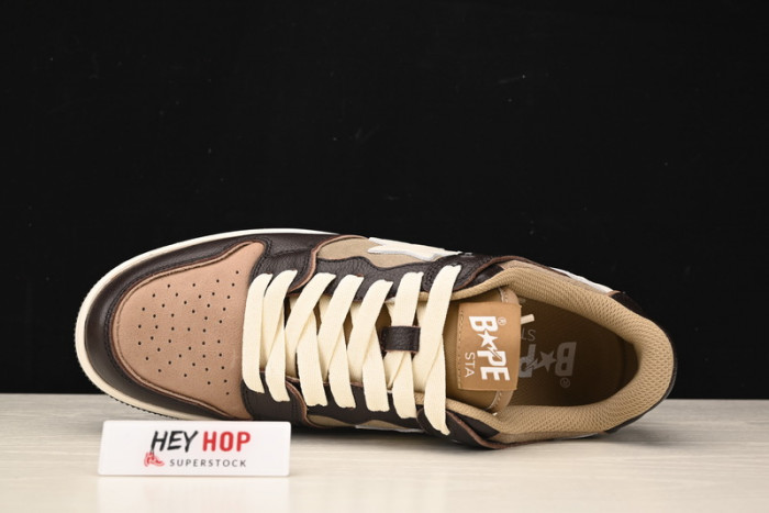 a bathing ape bape sk8 sta brown ivory hp33-100