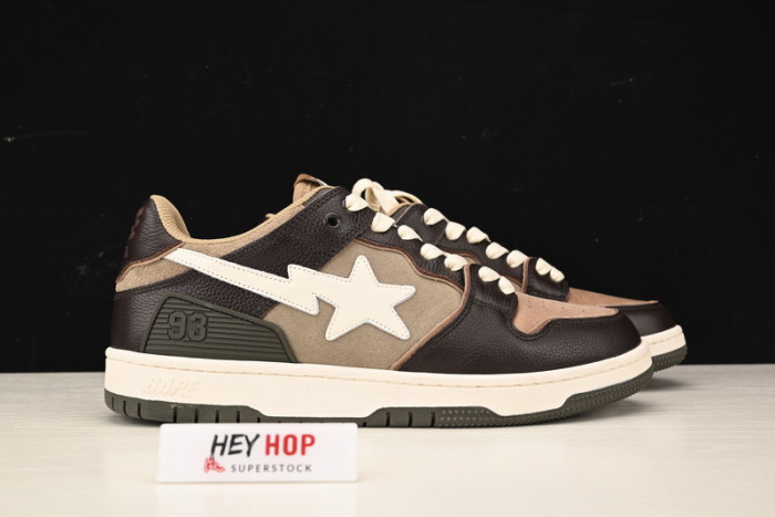 a bathing ape bape sk8 sta brown ivory hp33-100