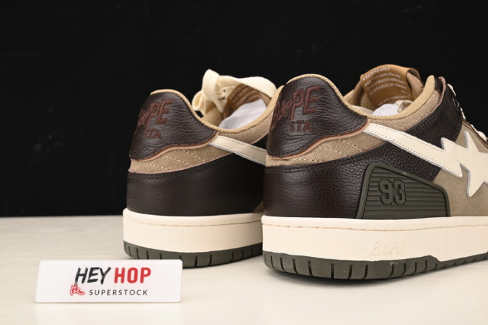 a bathing ape bape sk8 sta brown ivory hp33-100
