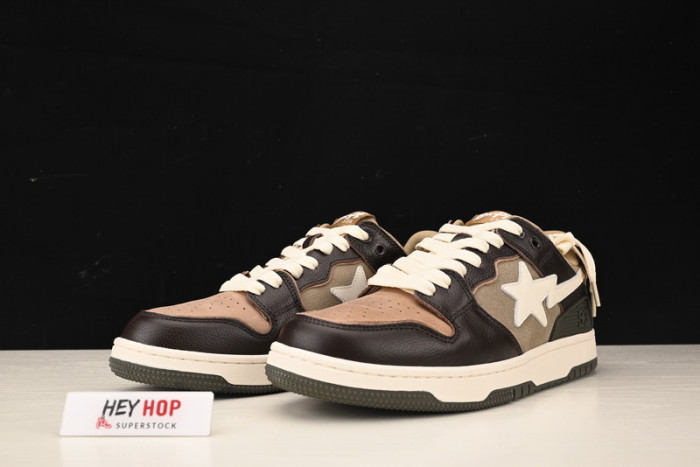 a bathing ape bape sk8 sta brown ivory hp33-100