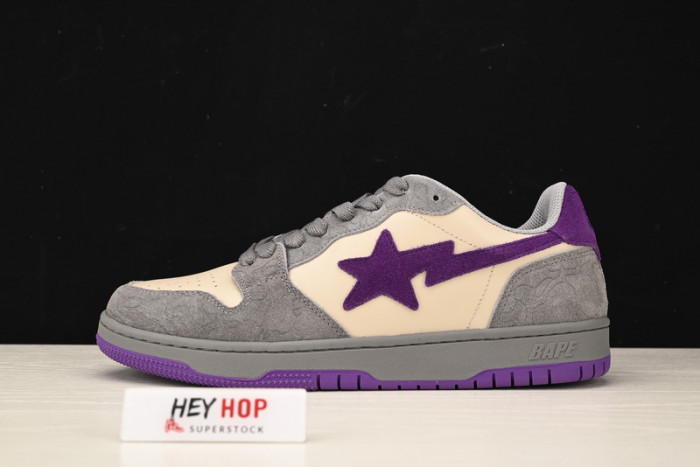 a bathing ape court sta mist grey royal purple hp33-123