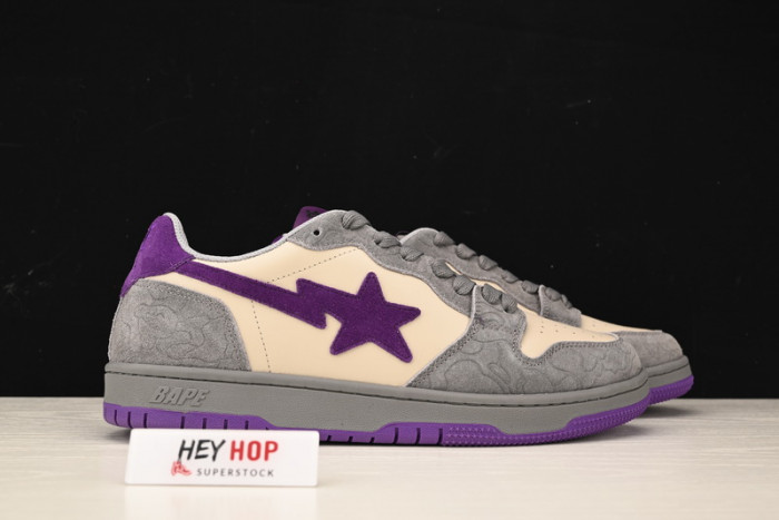 a bathing ape court sta mist grey royal purple hp33-123