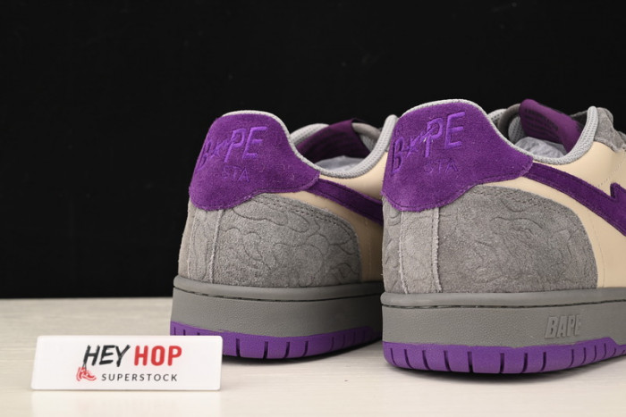 a bathing ape court sta mist grey royal purple hp33-123