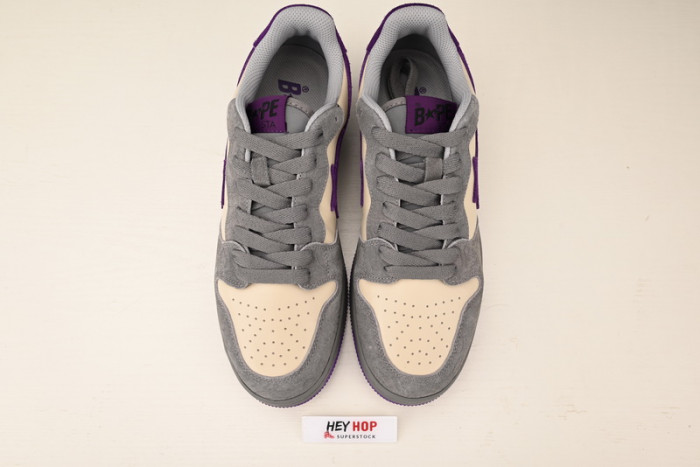 a bathing ape court sta mist grey royal purple hp33-123