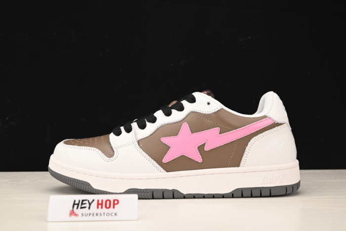 a bathing ape bape court sta brown pink hp33-118