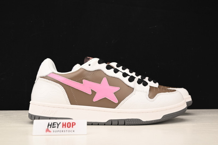 a bathing ape bape court sta brown pink hp33-118