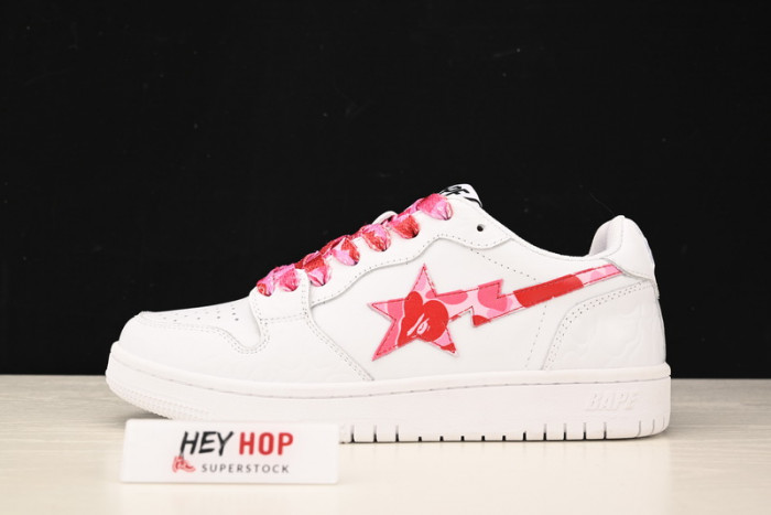 a bathing ape bape sta low white abc camo pink hp33-116