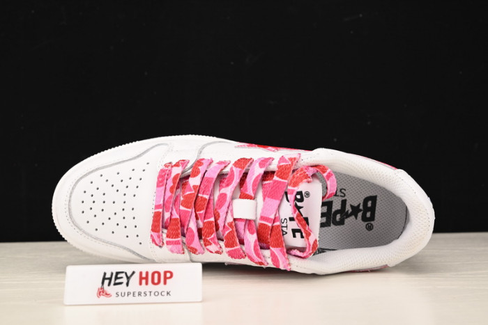 a bathing ape bape sta low white abc camo pink hp33-116