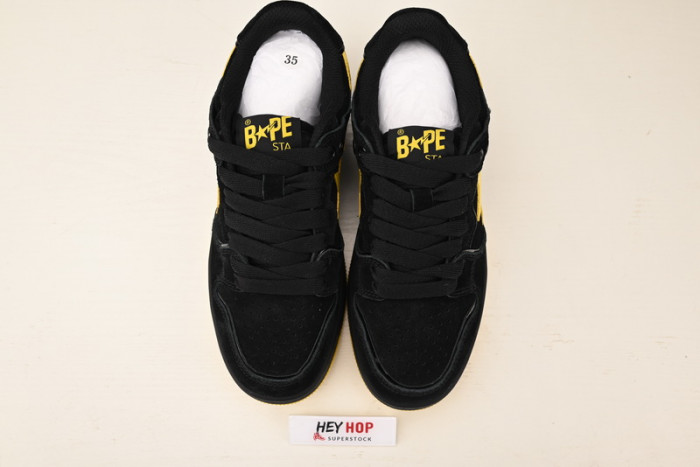 a bathing ape sk8 sta black electric yellow hp33-122