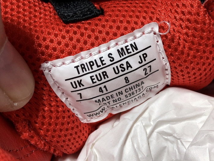 blcg triple s trainer grey red 536737 w09oh 6151