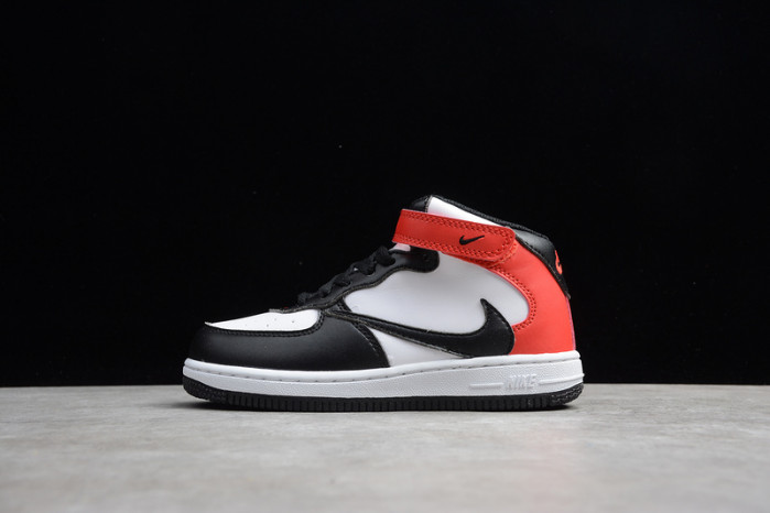 kids nike air force 1 mid 07 x travis scott white black red 314197-016